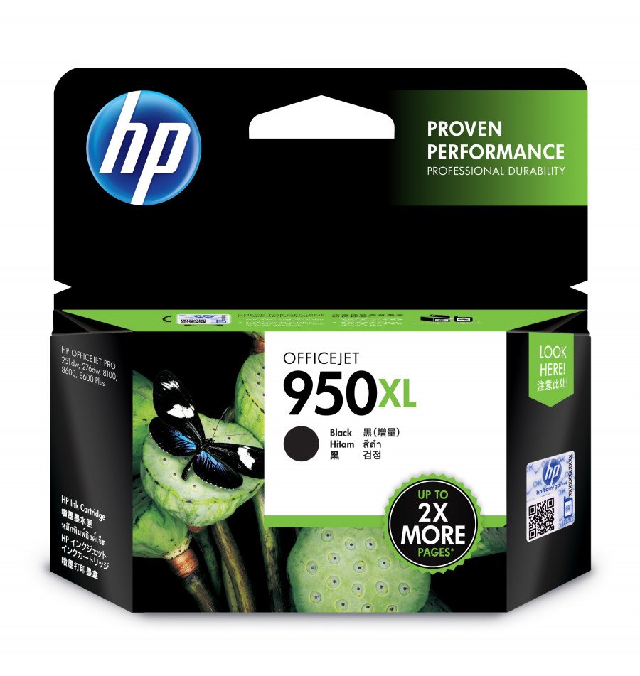 HP Hewlett Packard HP 950XL BLACK OFFICEJET INK CARTRIDGE.