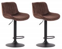 CLP Set di 2 sgabelli da bar Lentini Samt - nero marro CLP Set di 2 sgabelli da bar Lentini Samt - nero marro