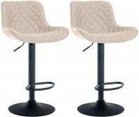 CLP Set di 2 sgabelli da bar Minosa tessuto grigio tal CLP Set di 2 sgabelli da bar Minosa tessuto grigio tal