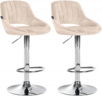 CLP Set di 2 sgabelli da bar Milet Samt C crema CLP Set di 2 sgabelli da bar Milet Samt C crema