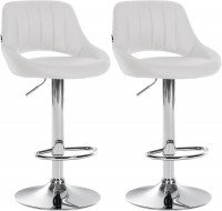 CLP Set di 2 sgabelli da bar Milet similpelle C bianco CLP Set di 2 sgabelli da bar Milet similpelle C bianco