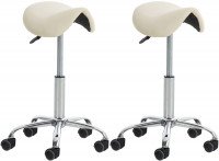 CLP 2er Set Sgabello da Lavoro Reno similpelle crema CLP 2er Set Sgabello da Lavoro Reno similpelle crema