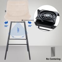 CLP Set 4pz Sgabello da bar Weston Schwenkbar Samt cre CLP Set 4pz Sgabello da bar Weston Schwenkbar Samt cre