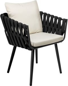 CLP Sedia da Giardino Lombardia Antracite Crema con Cu CLP Sedia da Giardino Lombardia Antracite Crema con Cu