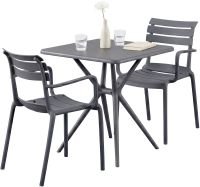 CLP Avena Set mobili da giardino con 2 sedie grigio sc CLP Avena Set mobili da giardino con 2 sedie grigio sc