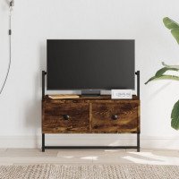 vidaXL Mueble de TV de pared roble ahumado 60,5x30x51 cm