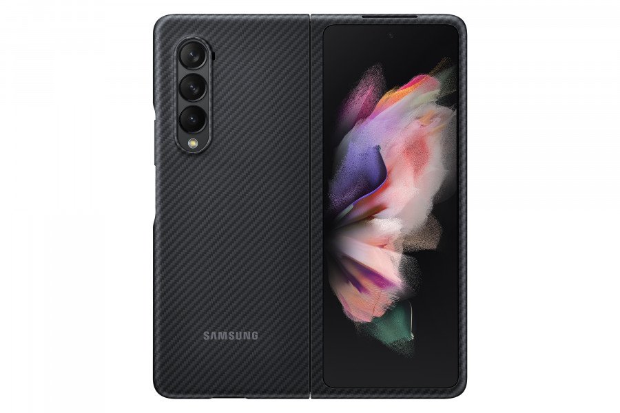 Image of Samsung aramid cover per samsung galaxy z fold3 5g, black ef-xf926sbegww Apparati telecomunicazione Telefonia
