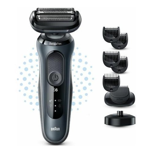 Image of Braun rasoio barba braun 61 n4500cs serie 6 sensoflex grigio e nero Piccoli elettrodomestici persona Elettrodomestici