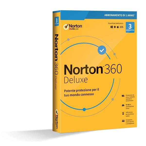 Image of Symantec norton 360 deluxe - 3 dev 25gb esd Software Informatica