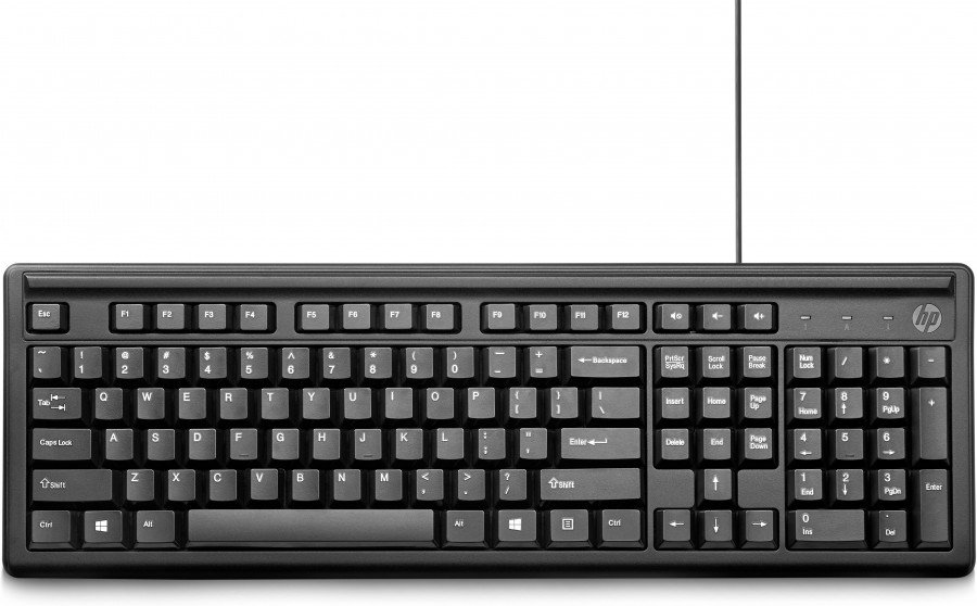 Image of Hp hewlett packard hp keyboard 100 tastiera computer hp 2un30aa keyboard 100 black HP Keyboard 100 Componenti Informatica