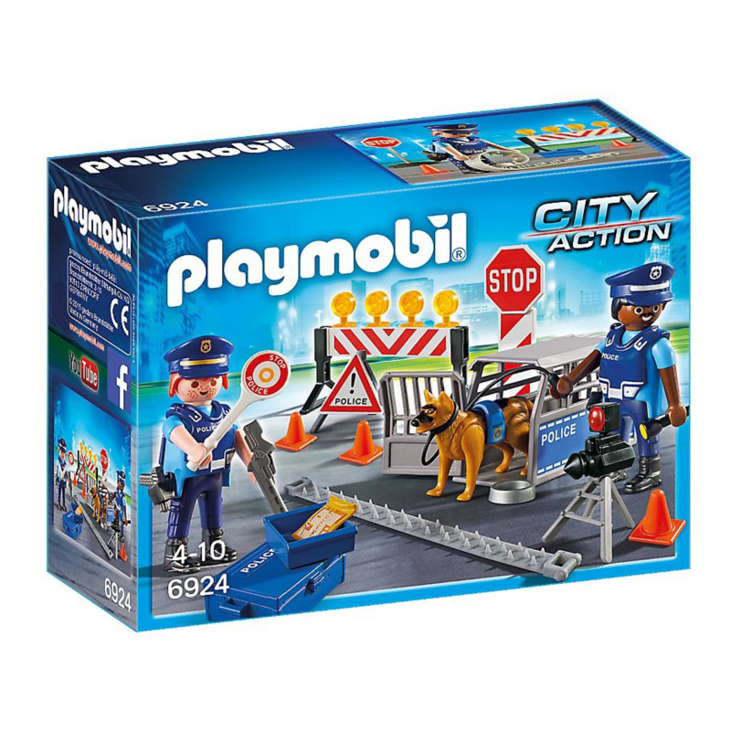 Image of Playmobil posto di blocco della polizia costruzioni 6924 polizia posto di blocco Posto di blocco della Polizia Bambini & famiglia Console, giochi & giocattoli
