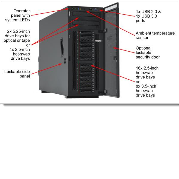 Image of Lenovo st550 xeon silver 4210r (10c 2.4ghz 13.75mb cache/100w) 16gb 2933mhz , o/b, 930- Computers - server - workstation Informatica
