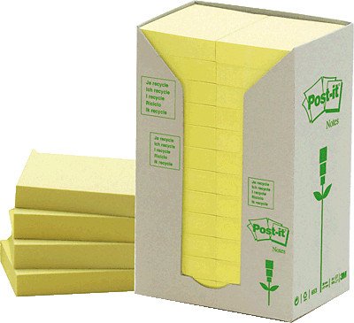 Image of 3m cf24post-it ricicl 653-1t giallo carta riciclata 653-1T Blocchi quaderni e rubriche Ufficio cancelleria