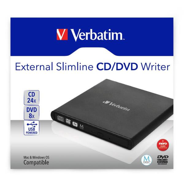 Image of Verbatim verbatim masterizzatore esterno dvd usb2.0 nero + software DVD REWRITER Componenti Informatica