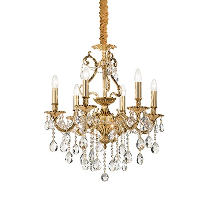 Image of Ideal lux gioconda sp6 oro lampada a sospensione d 620 x h min 790 / max 1180 mm Luci & illuminazione Casa & cucina