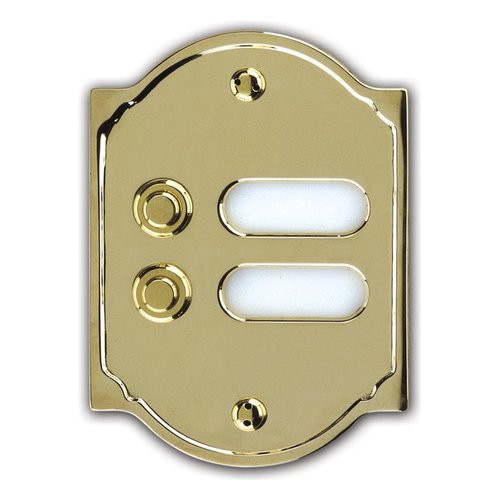 Image of Alubox campanello alubox 50cl2 ol serie antica 2 pulsanti con portanomi otton Arredo e complementi Ufficio cancelleria