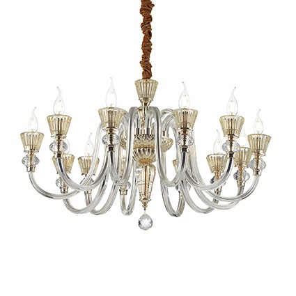 Image of Ideal lux strauss sp12 lampada a sospensione d 845 x h min 765 / max 2030 mm Luci & illuminazione Casa & cucina