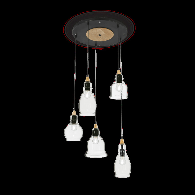 Image of Ideal lux gretel sp5 lampada a sospensione d 500 x h min 635 / max 1325 mm Luci & illuminazione Casa & cucina
