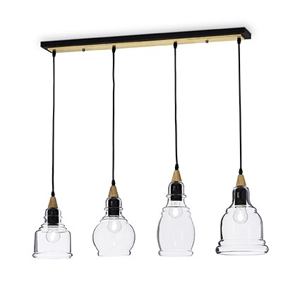 Image of Ideal lux gretel sp4 lampada a sospensione l 820 x h min 635 / max 1310 x p 250 mm Luci & illuminazione Casa & cucina