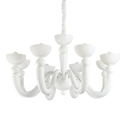 Image of Ideal lux bon bon sp8 bianco lampada a sospensione d 955 x h min 745 / max 1400 mm Luci & illuminazione Casa & cucina