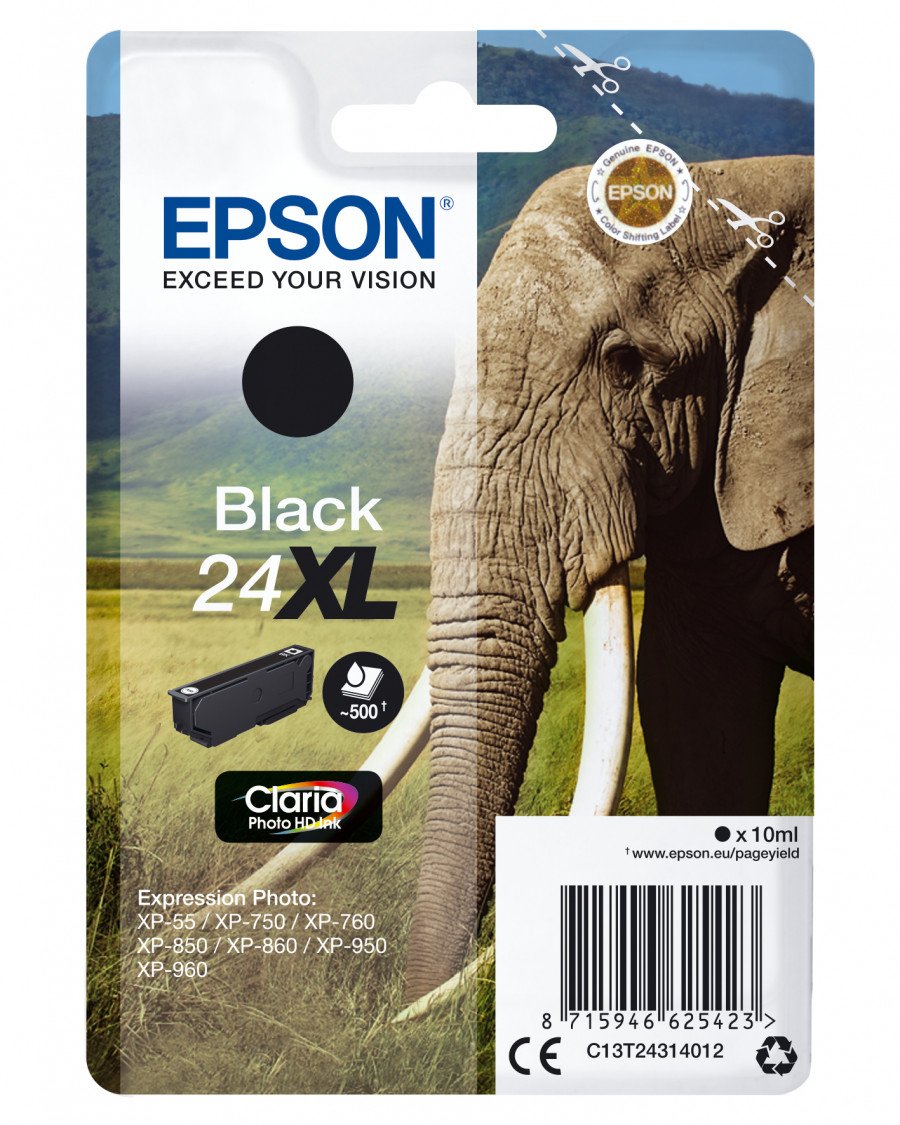 Image of Epson elefante xl cartuccia nera 24xl consumer mpg s1 ELEFANTE XL Materiale di consumo Informatica