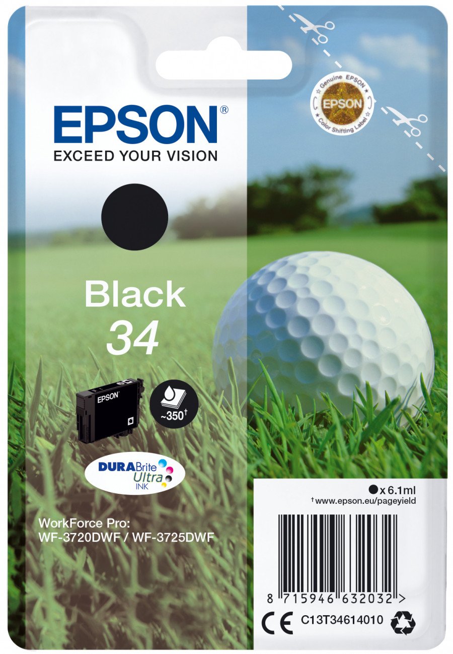 Image of Epson cartuccia nero 34 pallina da golf PALLINA DA GOLF Materiale di consumo Informatica