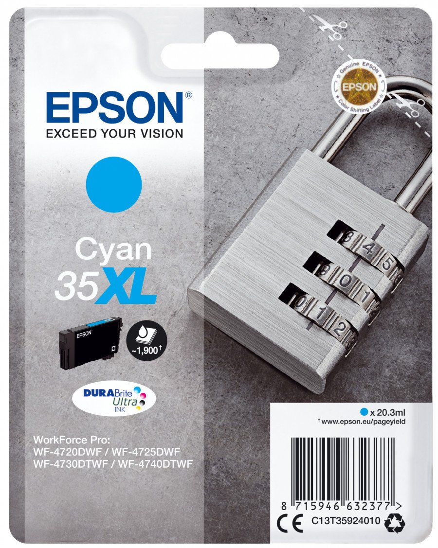 Image of Epson cartuccia ciano 35xl lucchetto Materiale di consumo Informatica