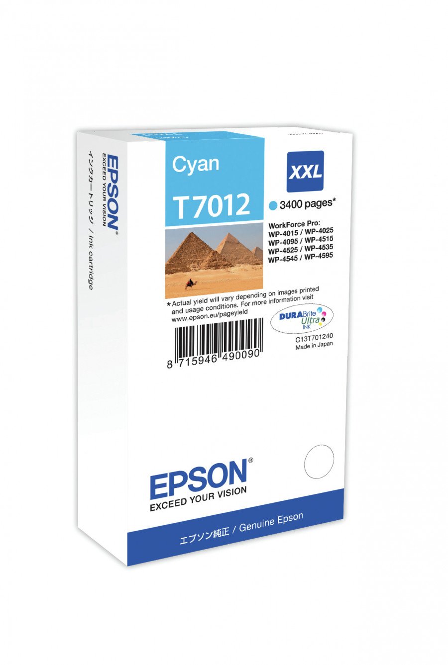 Image of Epson cartuccia t7012 piramidi elevata xxl ciano PIRAMIDI Materiale di consumo Informatica