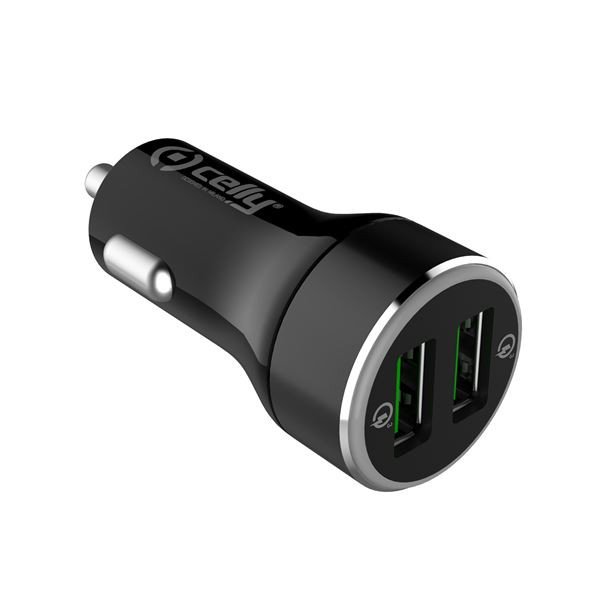 Image of Celly car charger - universal [pro power] cc2usbqc30 - 2 usb-a car charger 18w CAR CHARGER - UNIVERSAL [PRO POWER] Caricabatterie Tv - video - fotografia
