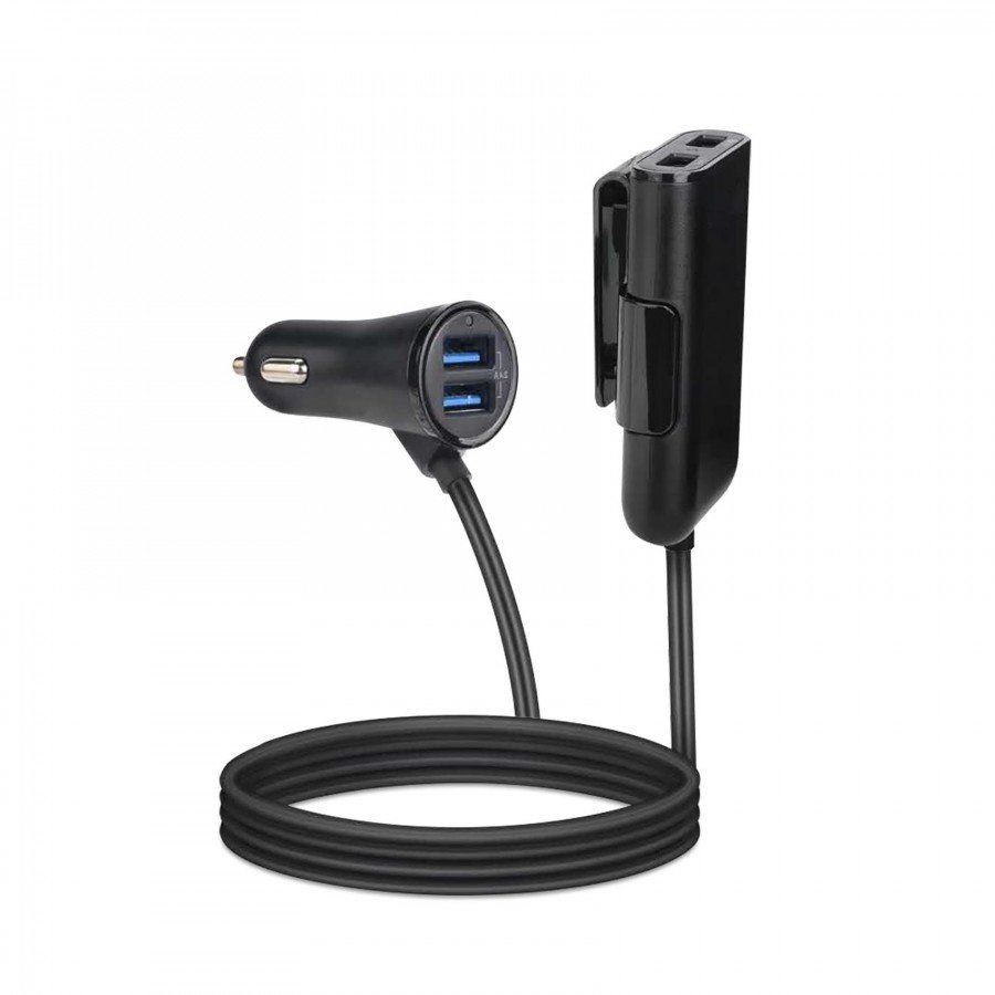Image of Celly cc4usbext - 4 usb-a car charger with extension 12w CC4USBEXT - CAR CHARGER WITH EXTENSION Caricabatterie Tv - video - fotografia