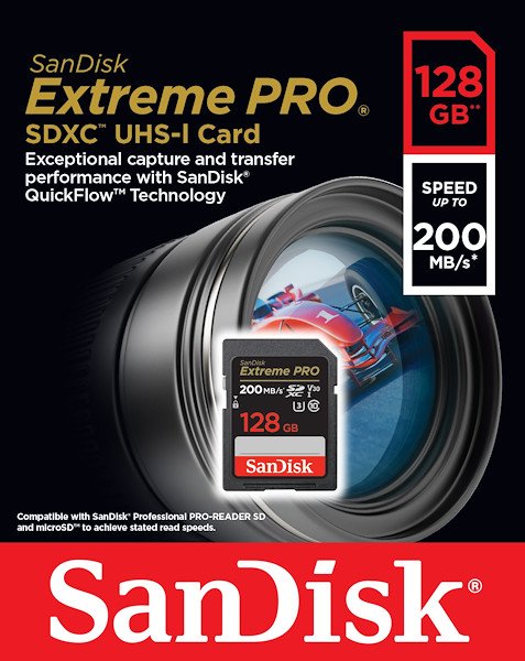 Image of Sandisk extreme pro sdxc card 128gb 3101152 extr pro 128gb xc EXTREME PRO SDXC CARD 128GB Memory card Informatica