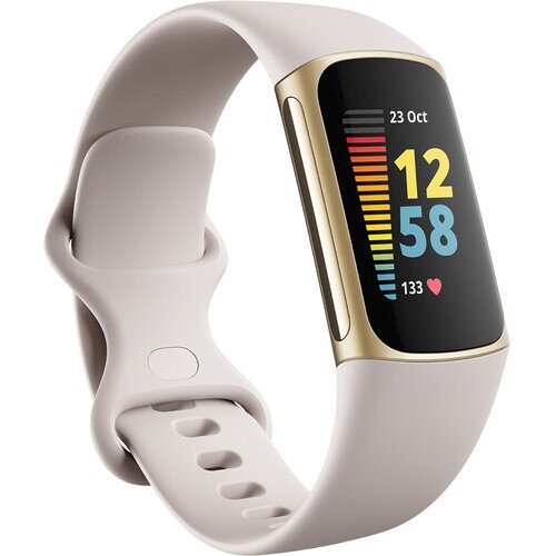 Image of Fitbit smartband fitbit 421glwt charge 5 ecg bianco lunare e oro Smartwatch Telefonia