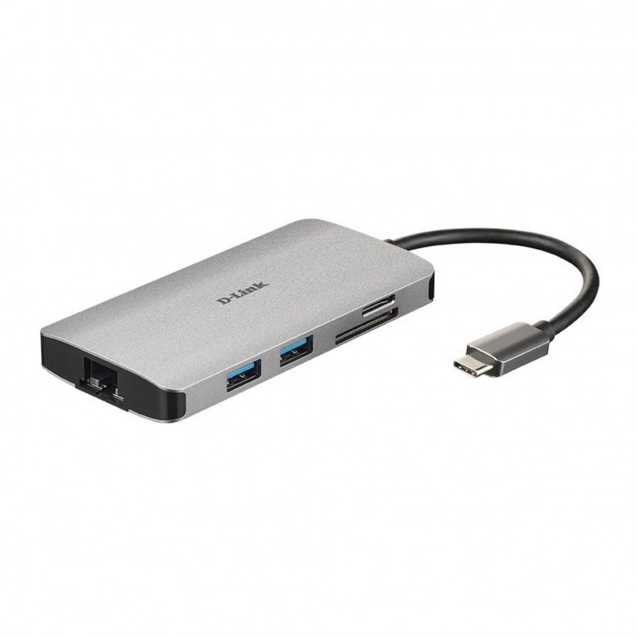 Image of D-link 8-in-1 usb-c hub with hdmi/ethernet/card reader/po Networking Informatica