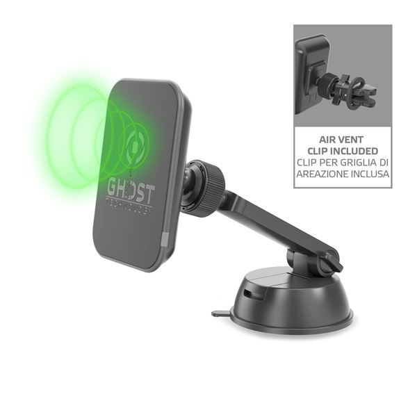 Image of Celly ghost charge bk - wireless charger magnetic car holder ghostcharge - wireless ma GHOST CHARGE BK - WIRELESS CHARGER MAGNETIC CAR HOLDER