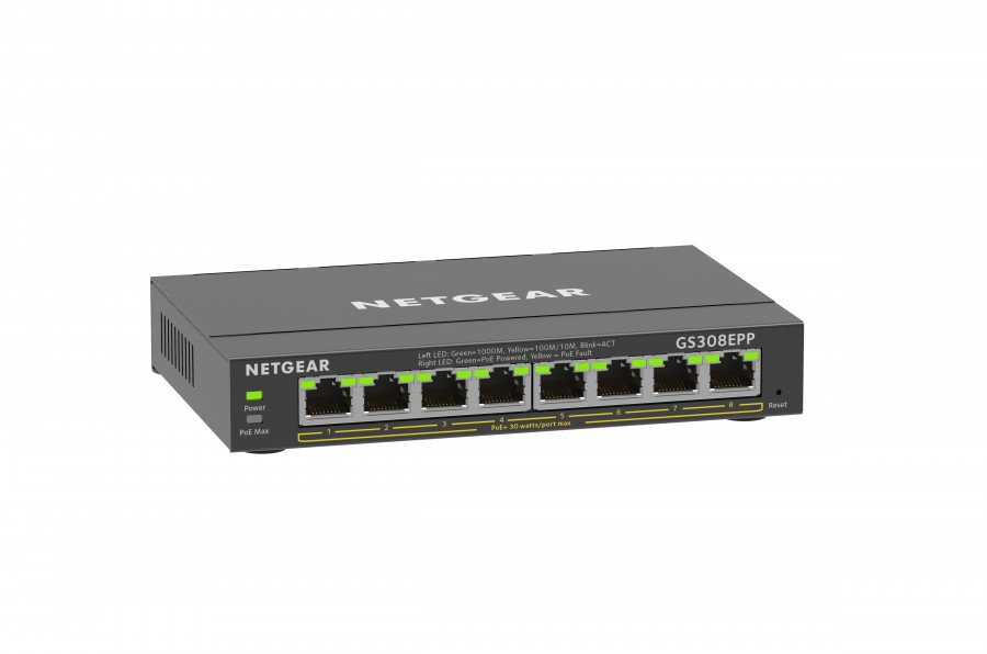Image of Netgear gs308epp-100pes 8-port 1g poe+ switch 124 w smart managed plus Networking Informatica