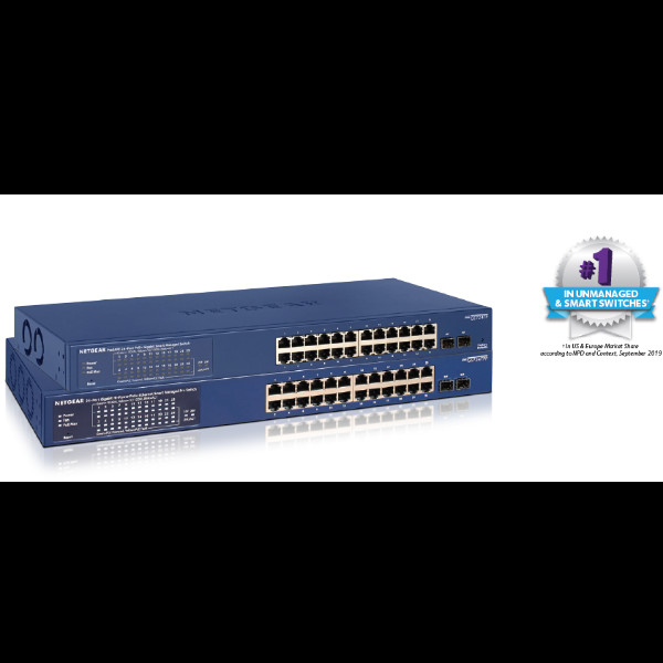Image of Netgear GS724TPP-100EUS - Netgear Switch Smart Managed Pro PoE+ Gig Ethernet a 24 porte 2 p SFP Insight Networking Informatica