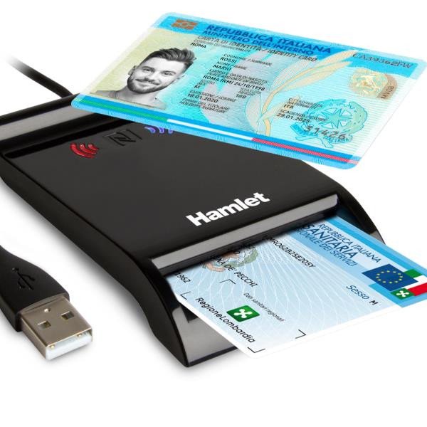 Hamlet Ettore combo a contatto e contacless nfc per smartcard carta  identità cie 3.0 Lettori SmartCard HUSCR-NFC Epto