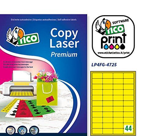 Image of Tico copy laser premium etich.fluo gialle diam.47 5x25 5 s. etichette copy/laser/inkj COPY LASER PREMIUM Materiale di consumo Informatica