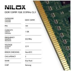 Image of Nilox nxd1333s1c3 ram ddr1 dimm 1gb 333mhz cl3 NXD1333S1C3