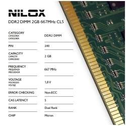 Image of Nilox nxd2667m1c5 ram ddr2 dimm 2gb 667mhz cl5 NXD2667M1C5 Componenti Informatica