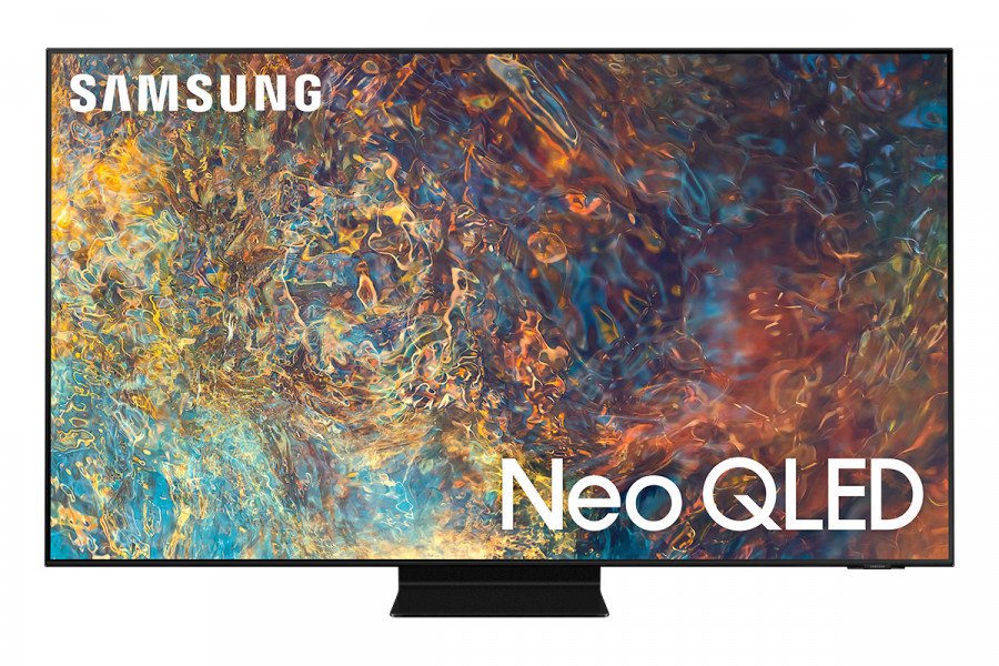 Image of Samsung tv samsung qe55qn90aatxzt serie 9 neo qled 4k smart tv 2021 titan blac Tv led / oled Tv - video - fotografia