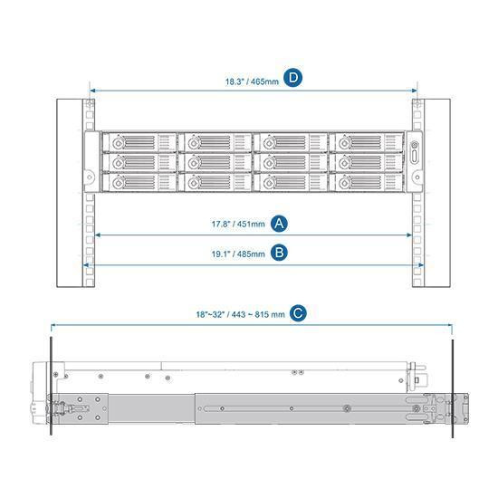 Image of Qnap rail-b02 rack slide rail kit RAIL-B02 Networking Informatica