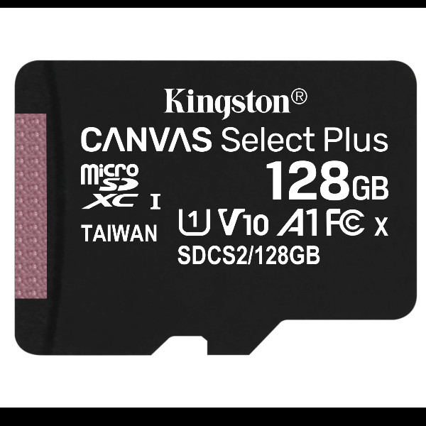 Image of Kingston 128gb microsdxc canvas select 100r a1 c10 sp w/o adapter SDCS2/128GBSP Memory card Informatica