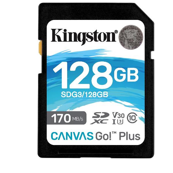 Image of Kingston 128gb sdxc canvas go plus 170r c10 uhs-i u3 v30 SDG3/128GB Memory card Informatica