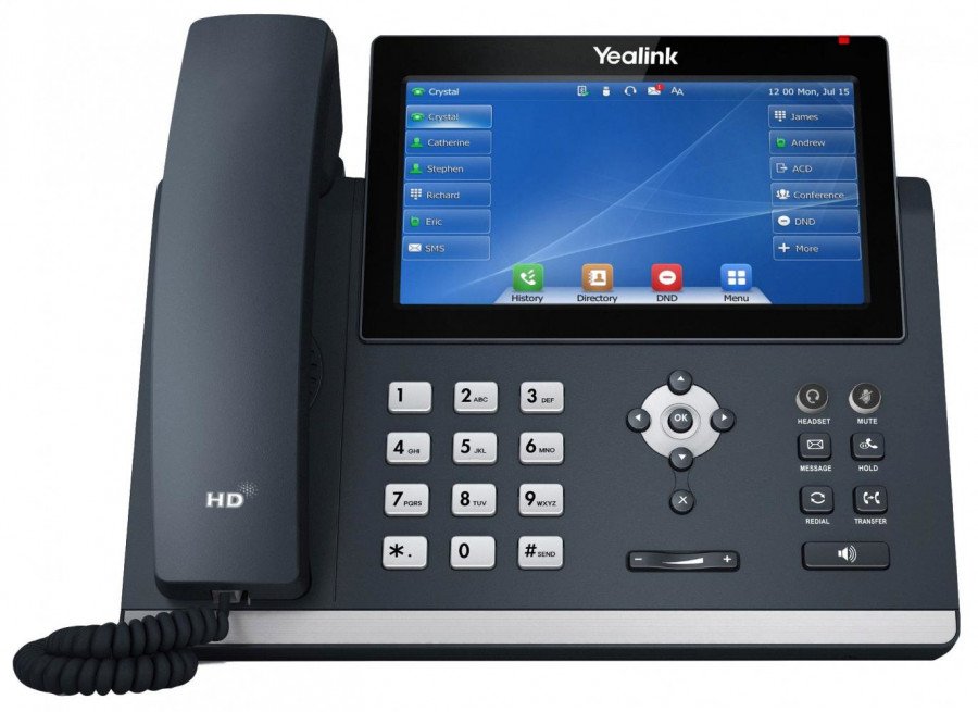 Image of Yealink yealink telefono voip 2xlan gigabit, display touch 7, 1xrj9, 12 linee sip, 16 linee sip SIP-T48U: 16 account SIP, Bluetooth via dongle, Wifi via dongle, fino a 29 tasti BLF Telefoni ip / voip Telefonia