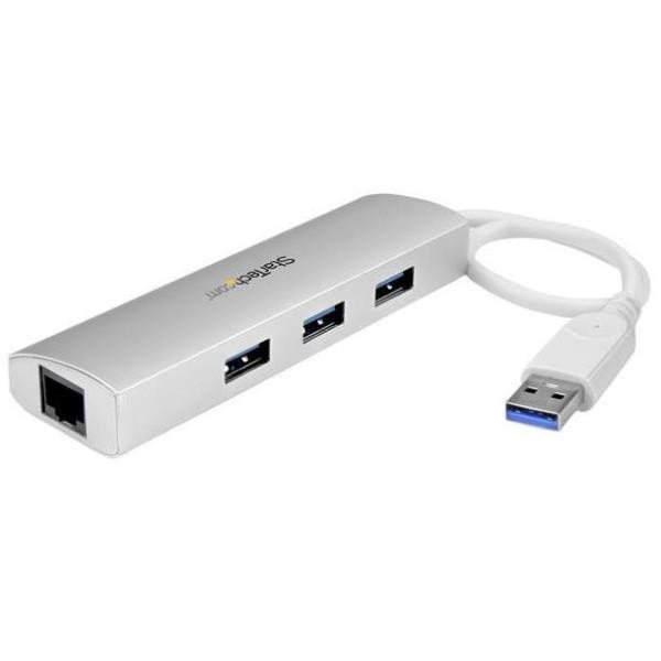 Image of Startech hub usb 3.0 con adattatore nic ethernet gigabit gbe Hub USB 3.0 a 3 porte NIC Gbe Networking Informatica
