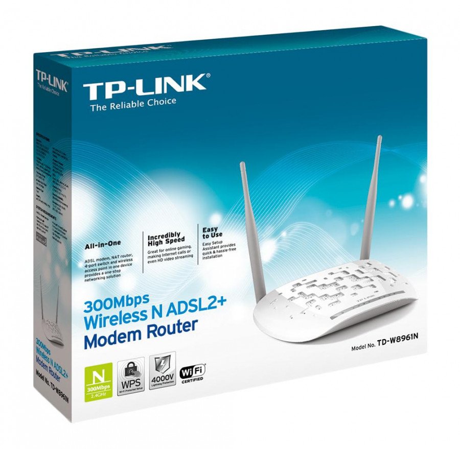 Image of Tp-link - wireless router adsl2+ 4-port Networking Informatica