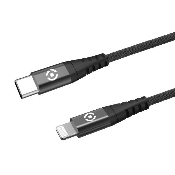 Image of Celly nylon cable - lightning - usb-c usbclightnyl - lightning to usb-c cable 60w NYLON CABLE - Lightning - USB-C Cavi - accessori vari Informatica