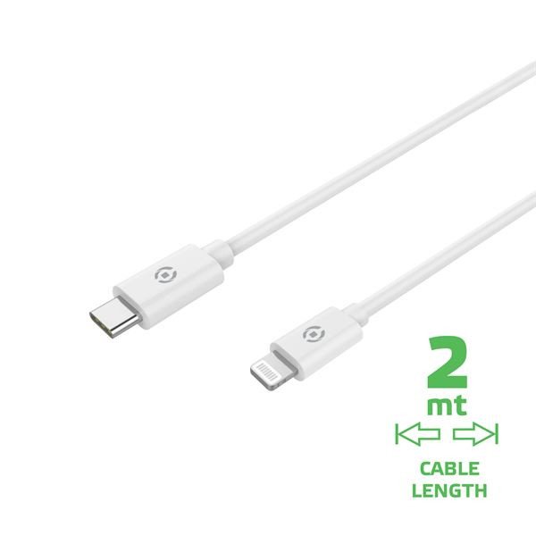 Image of Celly lightning to type-c cable 2m usblightc2m - lightning to usb-c cable 60w LIGHTNING TO TYPE-C CABLE 2M Cavi - accessori vari Informatica