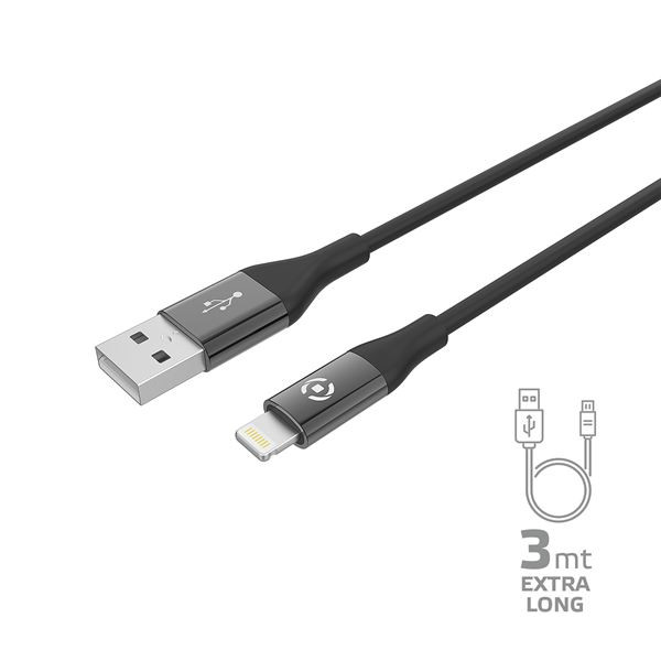 Image of Celly lightning color cable 3m [feeling] usblightcol3m - usb-a to lightning cable 12w LIGHTNING COLOR CABLE 3M [FEELING] Cavi - accessori vari Informatica